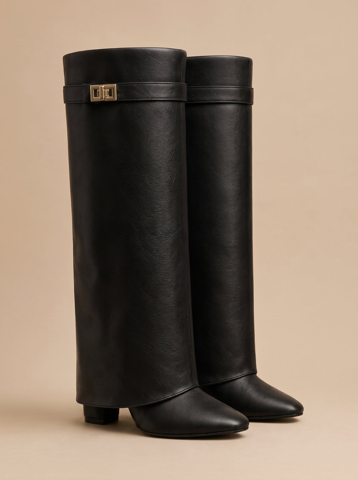 Botte Élise - Noir simili cuir