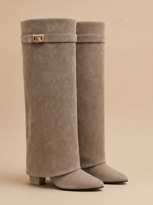 Botte Élise - Taupe suédine